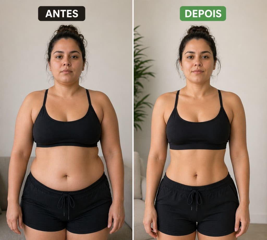 Antes e Depois da transformação com Detox7 PRO